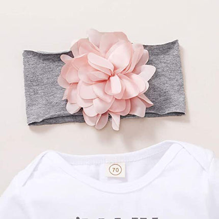 Girls' 3-Piece Floral Jumpsuit Set | Top, Trousers & Headband (70–100cm)