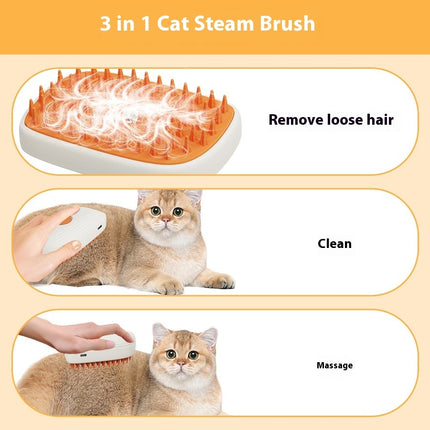 USB Rechargeable Pet Steam Brush Spray Massage Comb