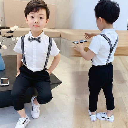 Boys 4-Piece Formal Suit Set with Bow Tie