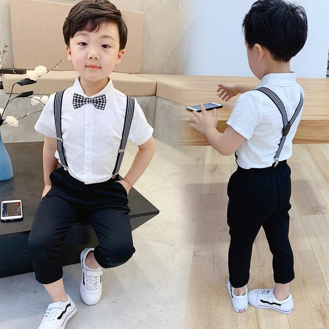 Boys 4-Piece Formal Suit Set with Bow Tie