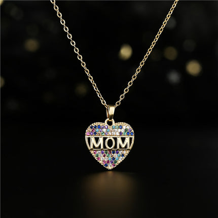 Peach Heart Copper MOM Necklace