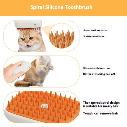 USB Rechargeable Pet Steam Brush Spray Massage Comb