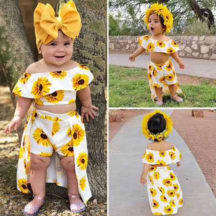 Girls Sunflower 3 Piece Set With Head Band
