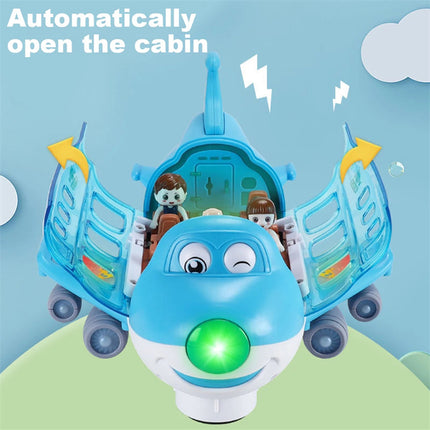 360° Rotating LED Airplane Toy with Music & Lights for Kids