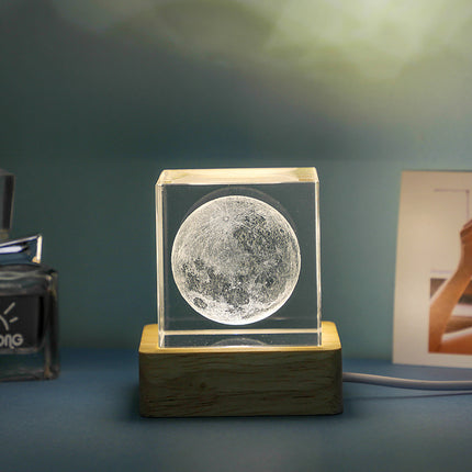 3D Transparent Crystal Cube Decorative Night Lamp