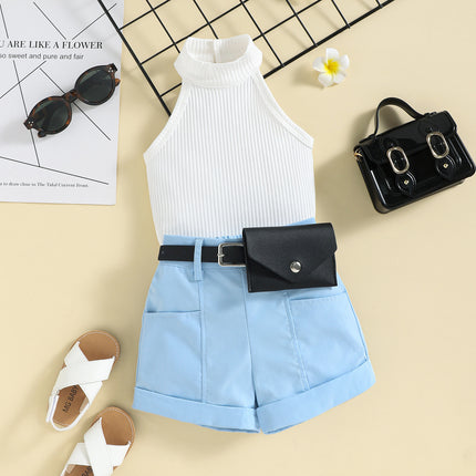 Girls Fashion Halter Suit with Fanny Pack