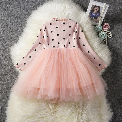 Girls Long Sleeve Tutu Lace Dress