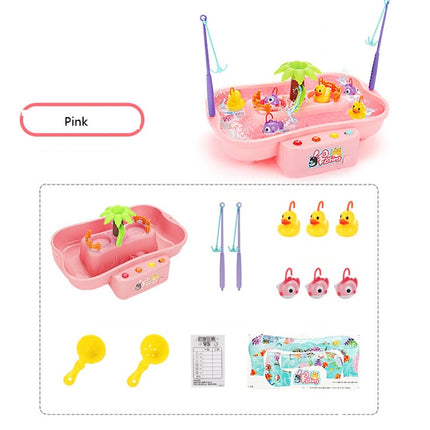 Electric Rotating Fishing Toy for Kids – Music & Light Bath Playset