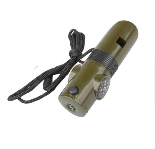 Seven-in-one whistle multi-function outdoor survival compass