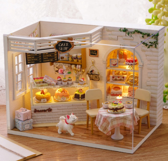 Miniature Dollhouse Cafe Playset – Pretend Play Coffee Shop for Kids