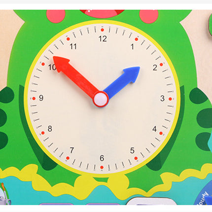 Kids Wooden Multi-Function Calendar & Clock Learning Board