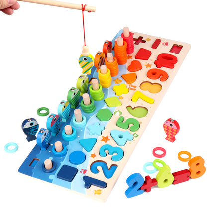 5-in-1 Wooden Number Board Educational Set for Kids