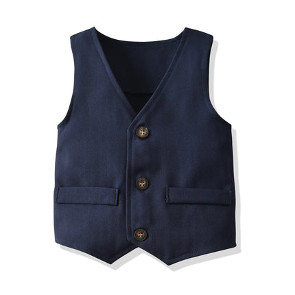 Boys 4-Piece Dress Suit with Vest & Bow Tie