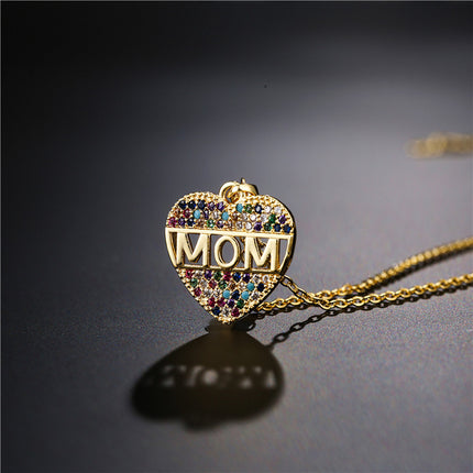 Peach Heart Copper MOM Necklace