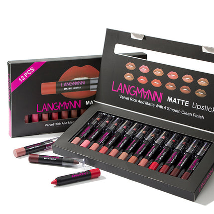 12-Piece Lipstick Set – 12 Bold Shades for Every Mood & Occasion