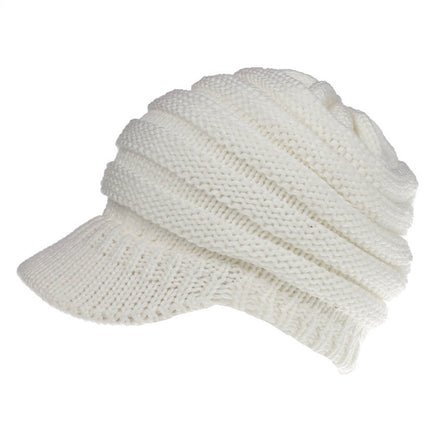 Women Ponytail Beanies Soft Warm Knitting Caps for Autumn and Winter
