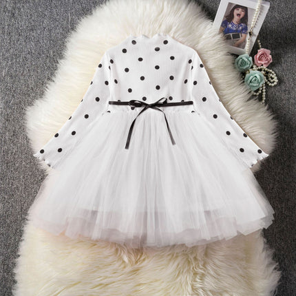 Girls Long Sleeve Tutu Lace Dress