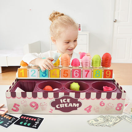 Kids Wooden Ice Cream Stacking & Sorting Educational Toy Set