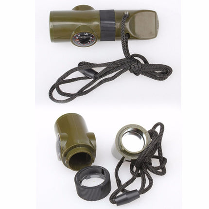 Seven-in-one whistle multi-function outdoor survival compass