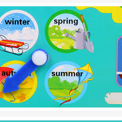 Kids Wooden Multi-Function Calendar & Clock Learning Board