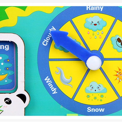 Kids Wooden Multi-Function Calendar & Clock Learning Board