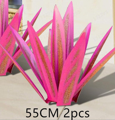 Sculpture rustique en métal 9 feuilles Tequila