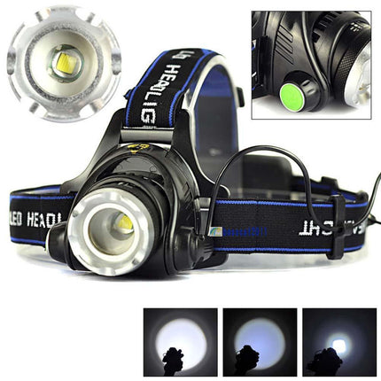 Lampe frontale de pêche télescopique puissante à zoom
