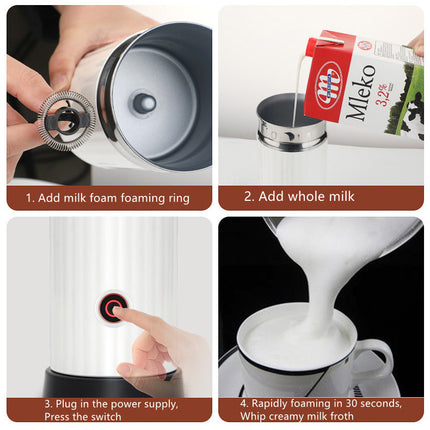 Electric Milk Frother With Stainless Steel Liner And Touch Operating Mode