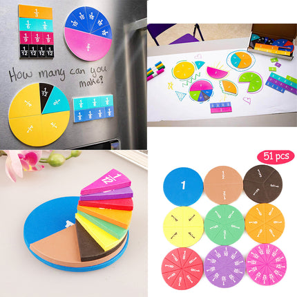 Kids Magnetic Fraction Circles Math Teaching Set