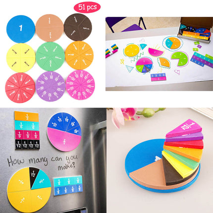 Kids Magnetic Fraction Circles Math Teaching Set