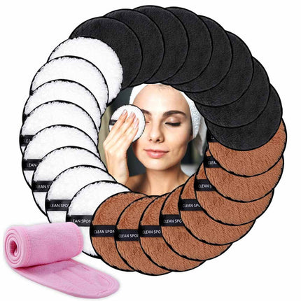 Towel Makeup Remover Puffs With Headband