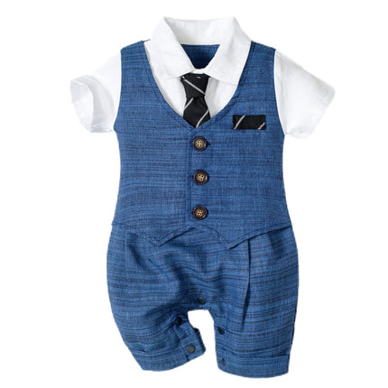 Baby Boys' Cotton Bodysuit | Short Sleeve Jumpsuit (59–90cm, 0–24M)