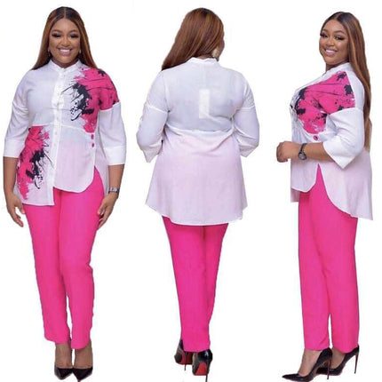African Women's Fashion Print Pants Set
