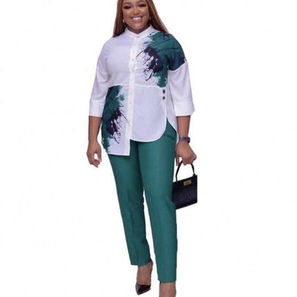 African Women's Fashion Print Pants Set