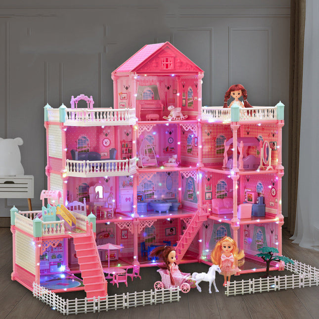 Princess Castle Dollhouse Playset – Build & Play Simulation Villa for Girls