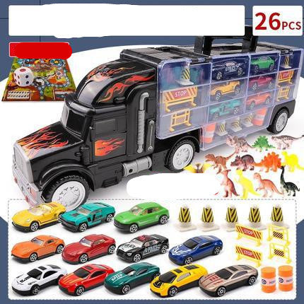 Children's Interactive Container Truck With Stacking Cars