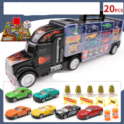 Children's Interactive Container Truck With Stacking Cars