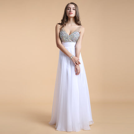 Long Banquet Toast Chiffon Evening Dress