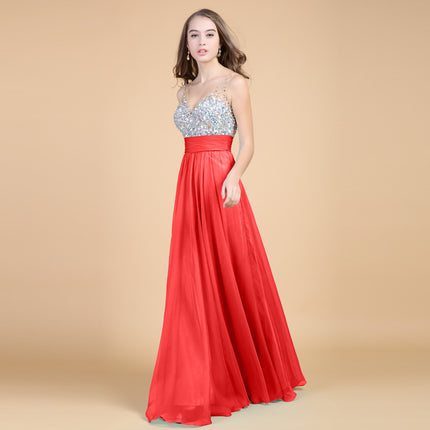 Long Banquet Toast Chiffon Evening Dress