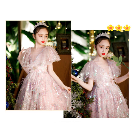 Girls Princess Sequins Dress