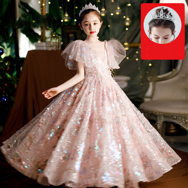 Girls Princess Sequins Dress