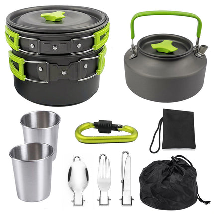 Outdoor Portable Cookware Kit For Camping, Hiking And Picnic