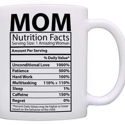 Mother's Day Nutrition Label Ceramic Coffee Mug