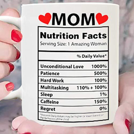 Mother's Day Nutrition Label Ceramic Coffee Mug