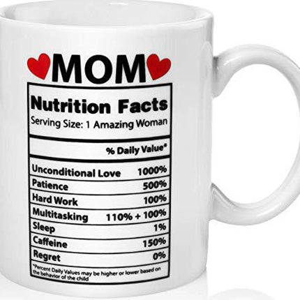 Mother's Day Nutrition Label Ceramic Coffee Mug