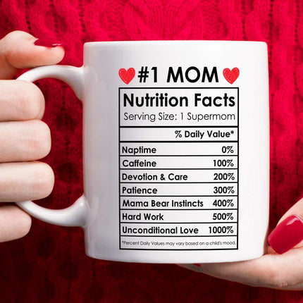Mother's Day Nutrition Label Ceramic Coffee Mug