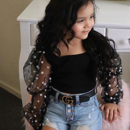 Girls 2 Piece Ripped Denim Shorts Suit