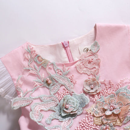 Girls Vintage Floral Cake Dress