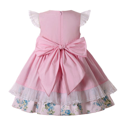 Girls Vintage Floral Cake Dress