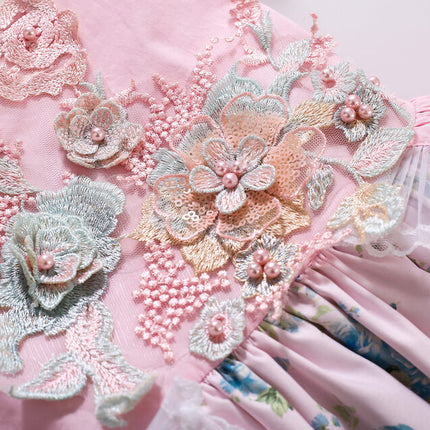 Girls Vintage Floral Cake Dress